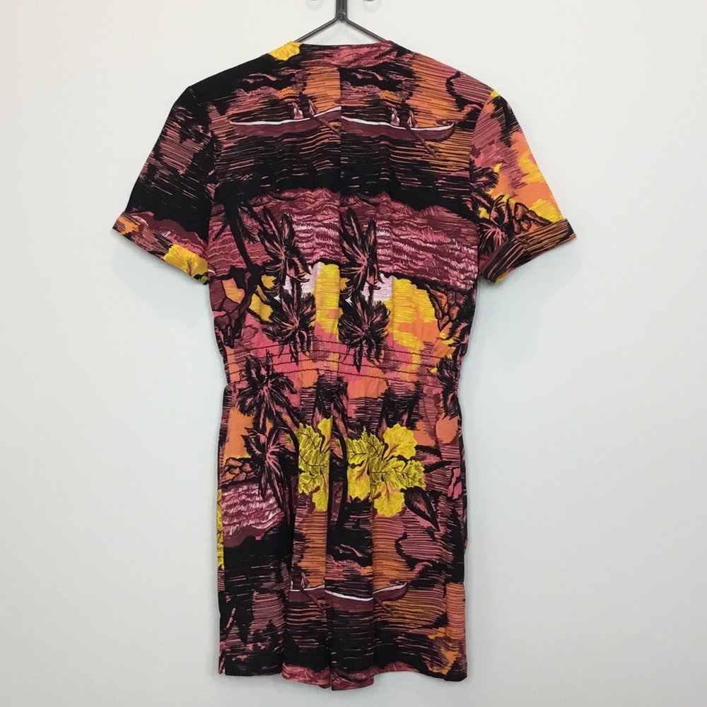 NWT Zara woman’s  One Piece romper in tropical multi color size medium - Picture 4 of 7